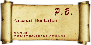 Patonai Bertalan névjegykártya