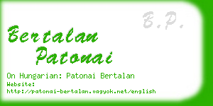 bertalan patonai business card